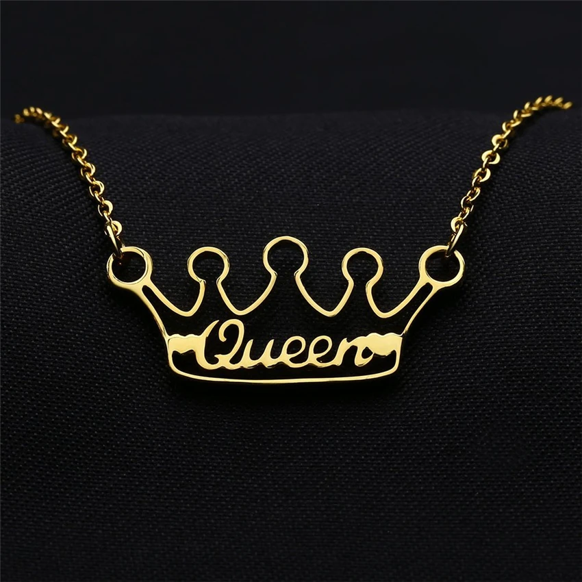 Персонализированное ожерелье с именем короны кулон на заказ из нержавеющей