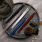 Палочки для суши, металлические, из нержавеющей стали, многоразовые, Нескользящие, 5 пар