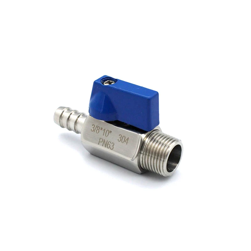 Шаровой кран из нержавеющей стали для шланга 7 мм 8 9 10 12 x 1/8 дюйма 1/4 3/8 1/2 наружная