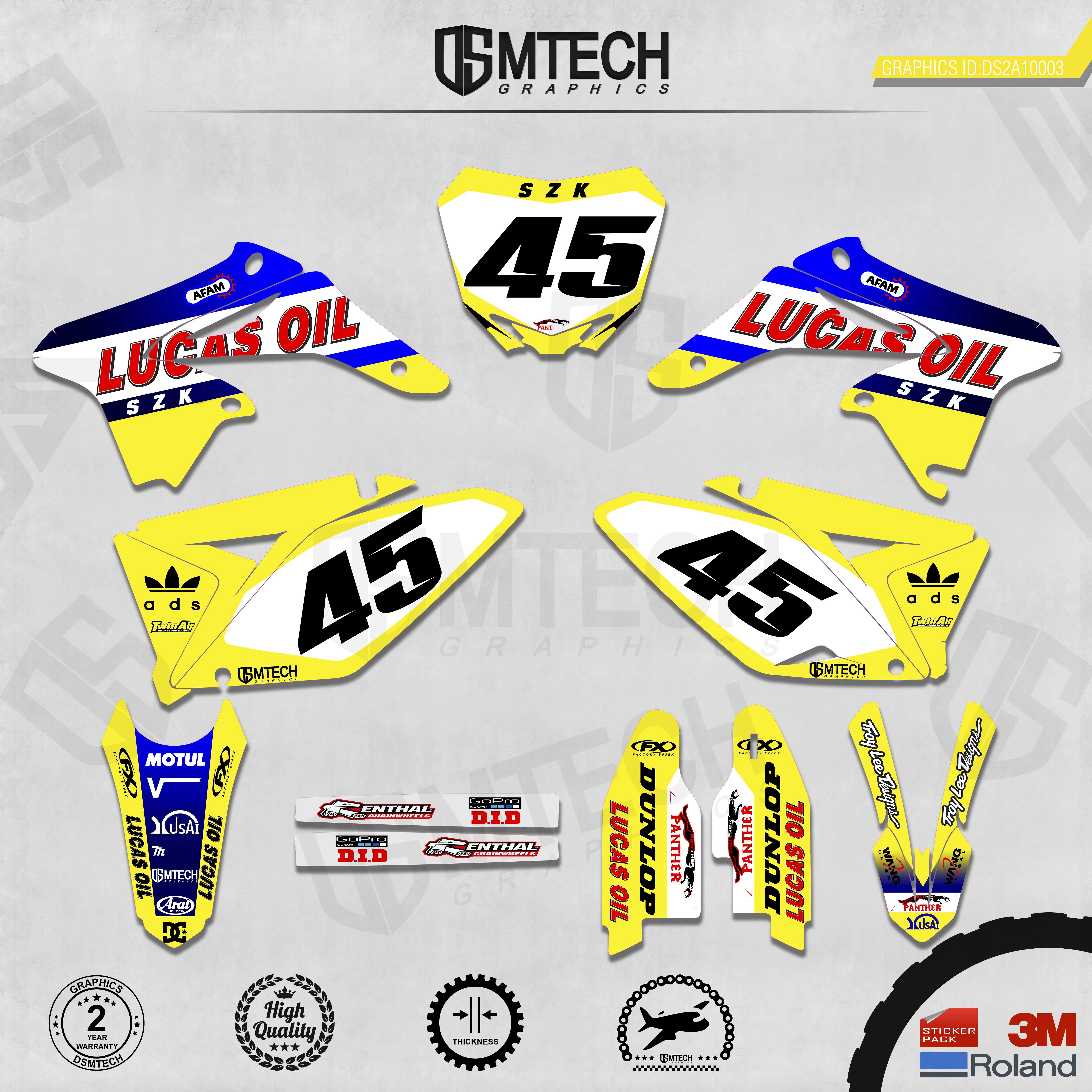 DSMTECH Customized Team Graphics Backgrounds Decals 3M Custom Stickers For 2010-2018 RMZ250  003