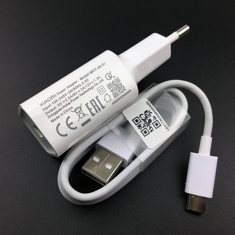 Оригинальное быстрое зарядное устройство Xiao mi QC 3,0 EU штекер зарядный адаптер питания usb type c кабель для mi 9 8 se 6 a2 a1 mi x 2 2s 3 Red mi note 7