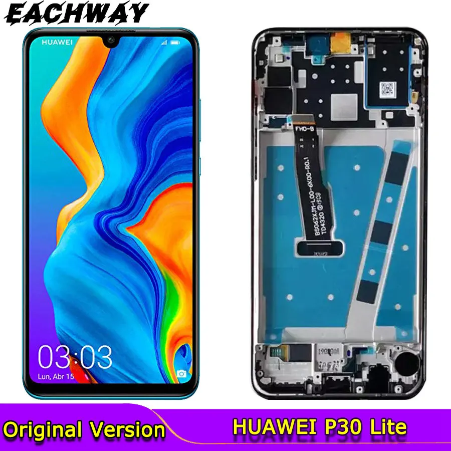 ЖК дисплей с рамкой для HUAWEI P30 Lite 100% испытано экран Nova 4e замена LX2 al01 сменный|Экраны