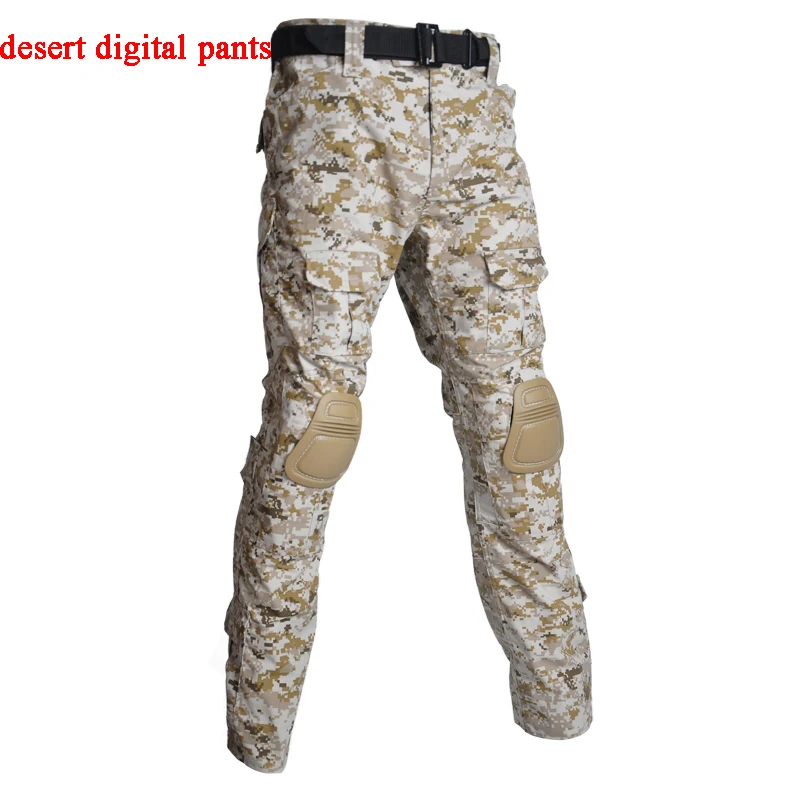 pants desert digital Уличная Военная тактическая Униформа для страйкбола Пейнтбольная камуфляжная охотничья одежда унисекс дышащая Боевая Стрельба Armys костюмы - Цвет: pants desert digital