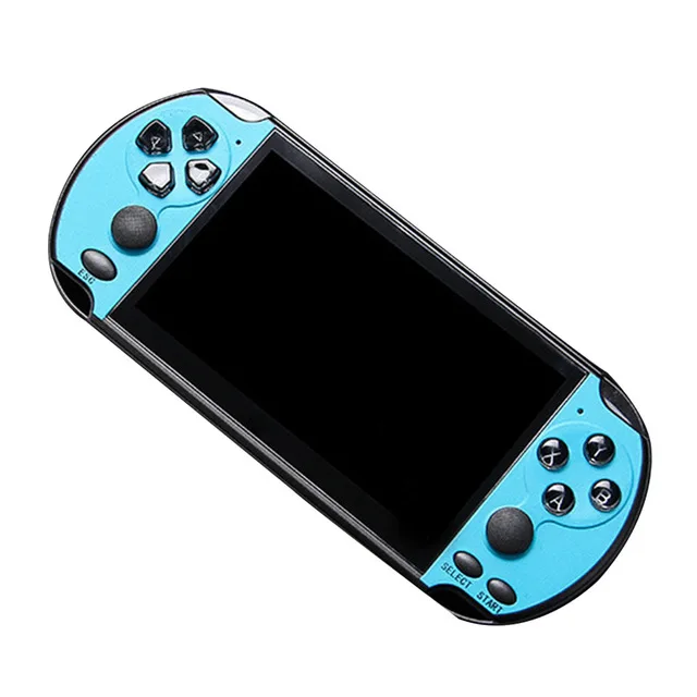 Blue 5,1 дюймов X7 PLUS ручные игровые плееры двойной рокер 8 Гб памяти 32/64/128 бит 1000 игр MP5 игровая консоль - Цвет: Blue