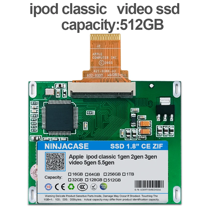 Новый твердотельный Накопитель SSD 512 ГБ для iPod Classic 7Gen 160 Гб замена MK1634GAL MK1231GAL HS12YHA