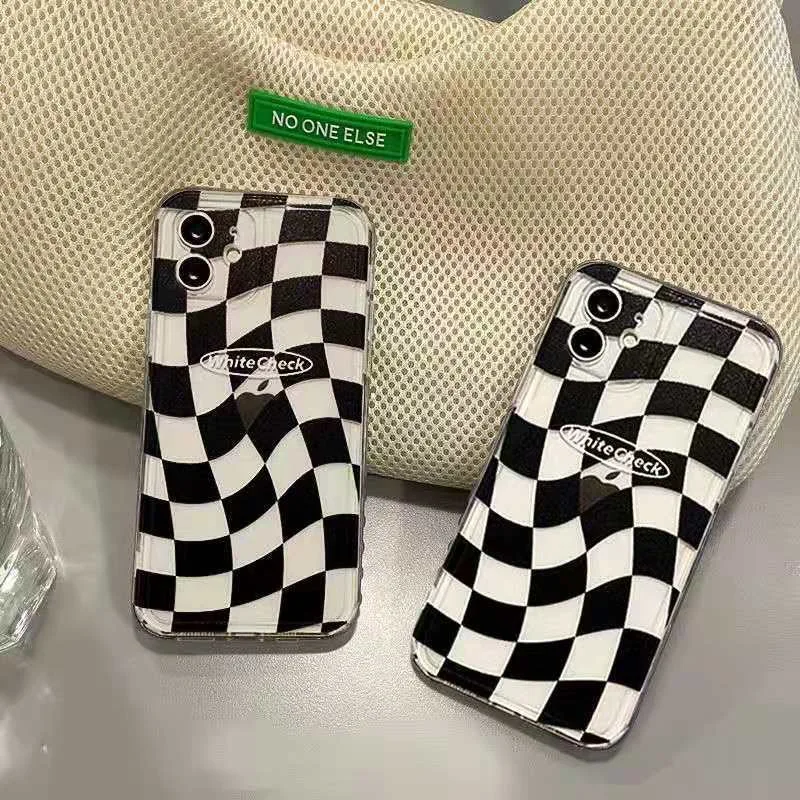 Чехол-накладка с шахматным узором для iPhone 14 13 Pro Max 12 Mini 11 X XS XR 6 6S 8 7 Plus SE 2020 - купить