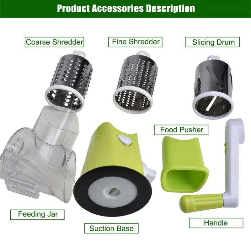 3 в 1 овощерезка круглая терка слайсер для картофеля моркови лезвия из