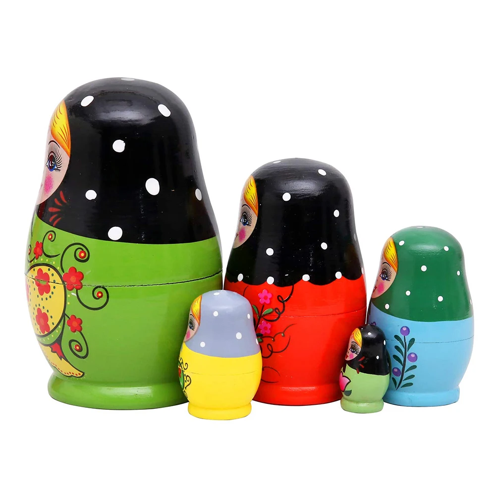 5 шт./компл. Цветочный принт русские Матрешки матрешка деревянная игрушка ручной