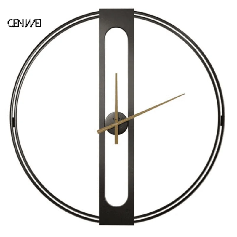 Большие 3D настенные часы металлические для гостиной золотые бесшумные