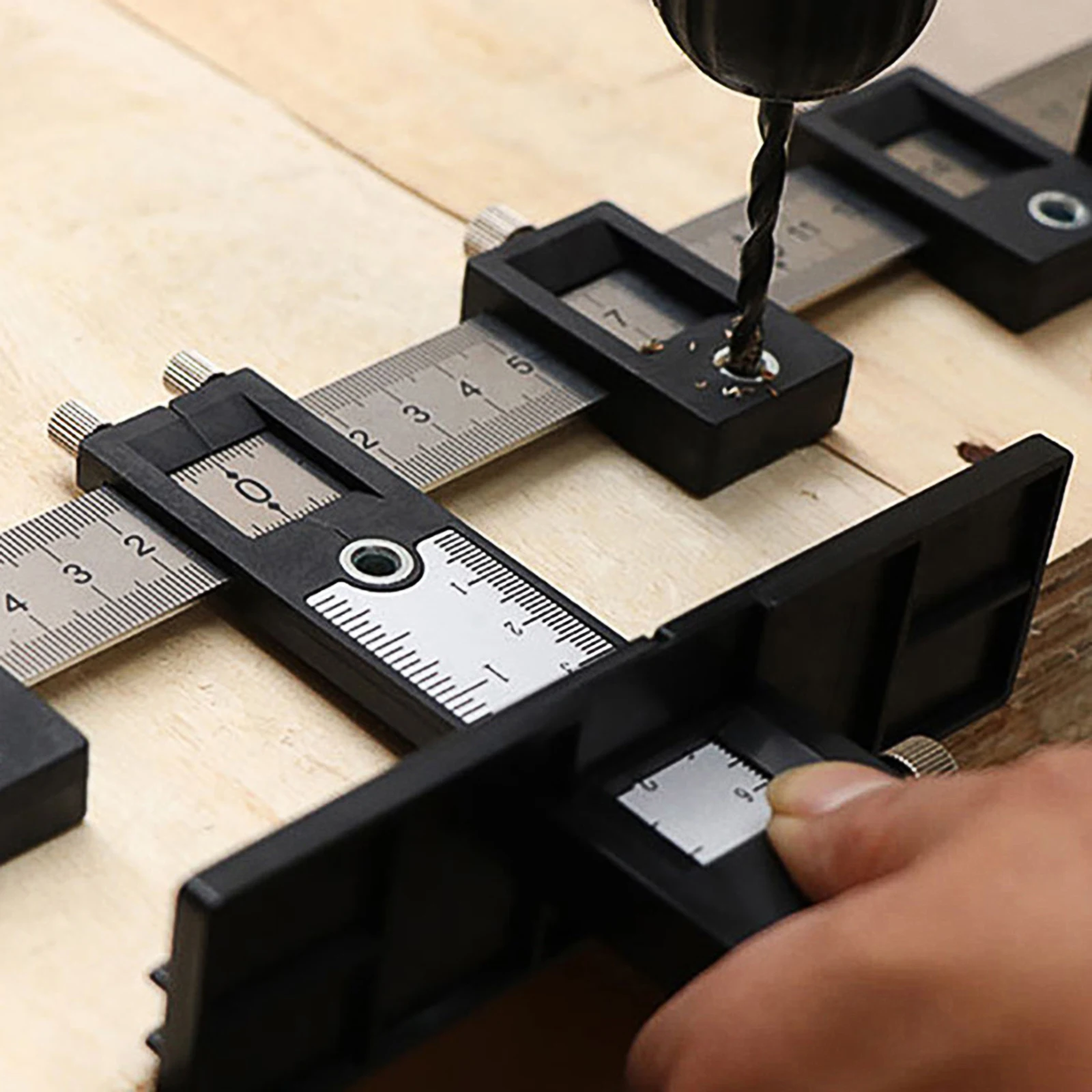 

Cabinet Hardware Drill Punch Locator With 5 Pcs Drill Bit For Handles And Knobs Drill Guide Drawer Pull Wood Drilling Tools Set