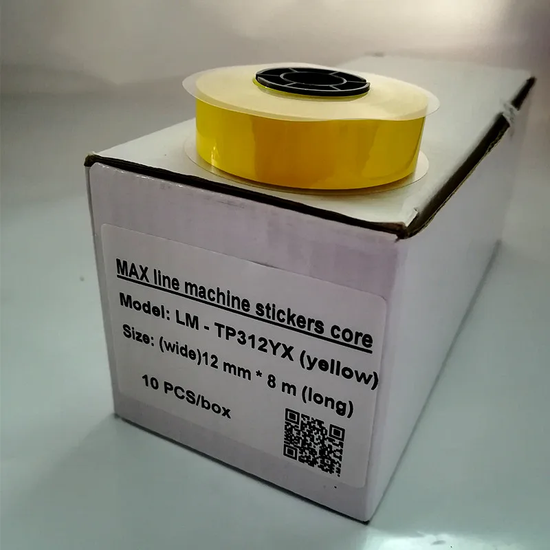 Этикетка на кассету ленты lm mx305w/y 5 мм белого и желтого цвета наклейки для макс
