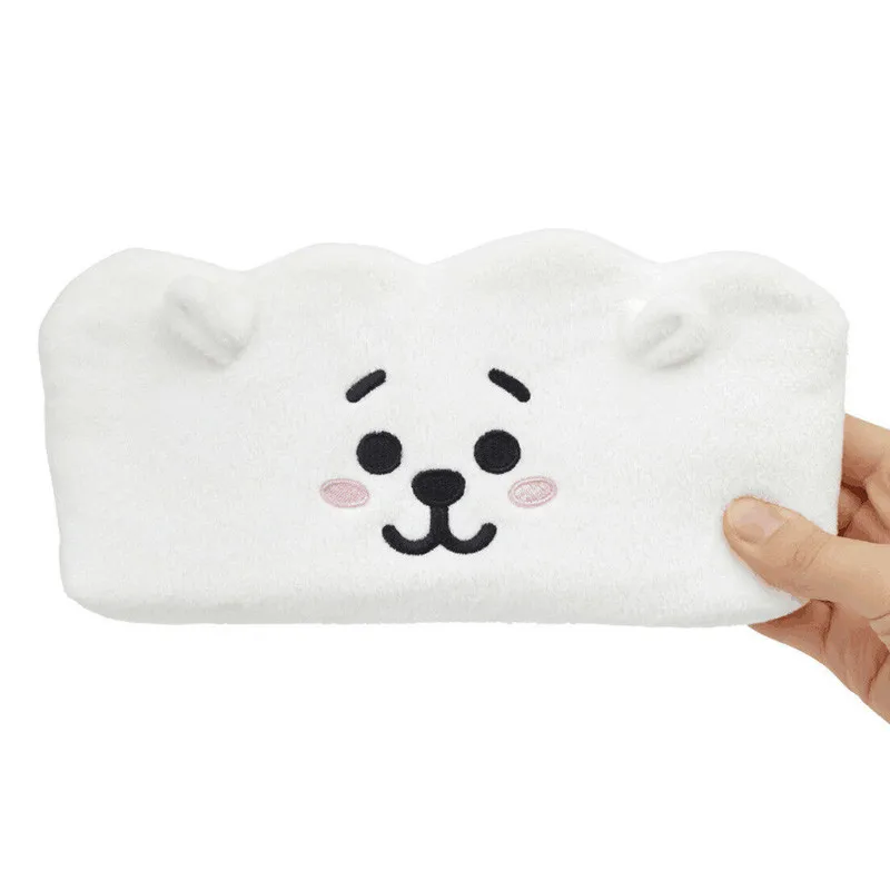 Новый корейский мультяшный плюшевый чехол для карандашей Kpop дорожная косметичка