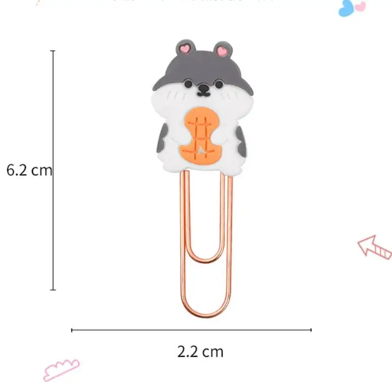 

100 Pcs/lot Cartoon Dog Rabbit Bear Hamster Girl Bookmark Cute Binder Clips Notes Letter Paper Clip Office school Supplies