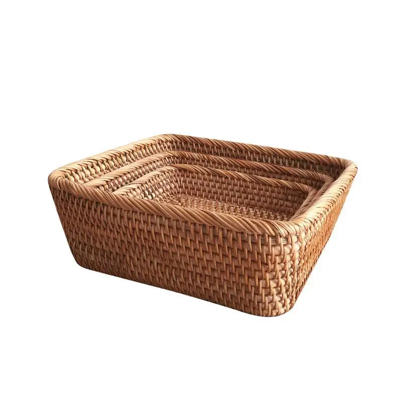 

Hand-woven rattan storage baskets, fruit snacks, snacks, picnic baskets, rattan storage baskets plant basket