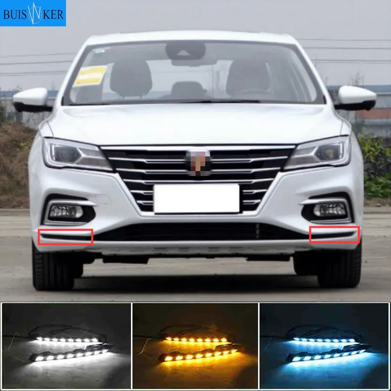 Светодиодный налобный фонарь для Roewe i5 противотуманный светильник динамический автомобильный бампер головной светильник для Roewe i5 Дневной светильник 2019 ~ 2021y DRL автомобильные аксессуары