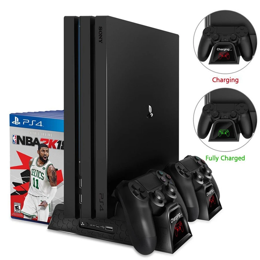 Прямая PS4/PS4 Slim/PS4 Pro двойной контроллер зарядное устройство консоль вертикальная охлаждающая подставка зарядная станция Док-станция для playstadi4