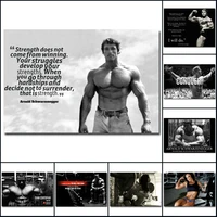 arnold schwarzenegger bodybuilding motivational quote canvas poster print sexy girl fitness wall art picture for room decoration