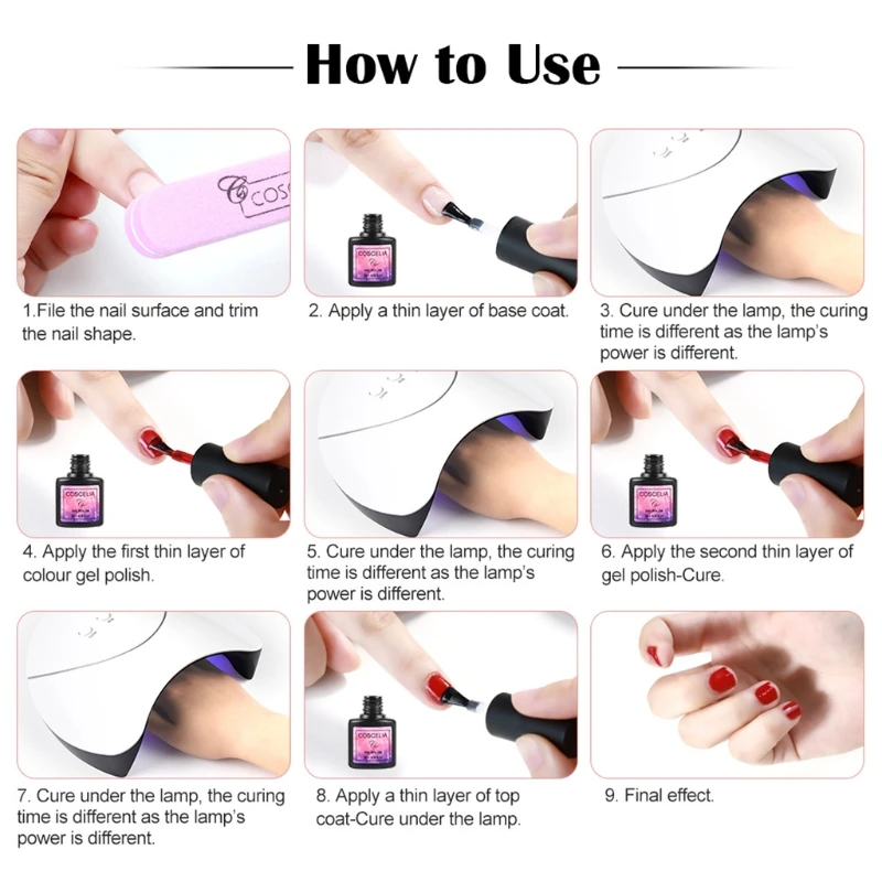 

10 Colors Gel Nail Polish Kit Semi Permanent 36W USB LED Lamp Dual Source UV Oven White Manicure Tool Nails Art Decoration
