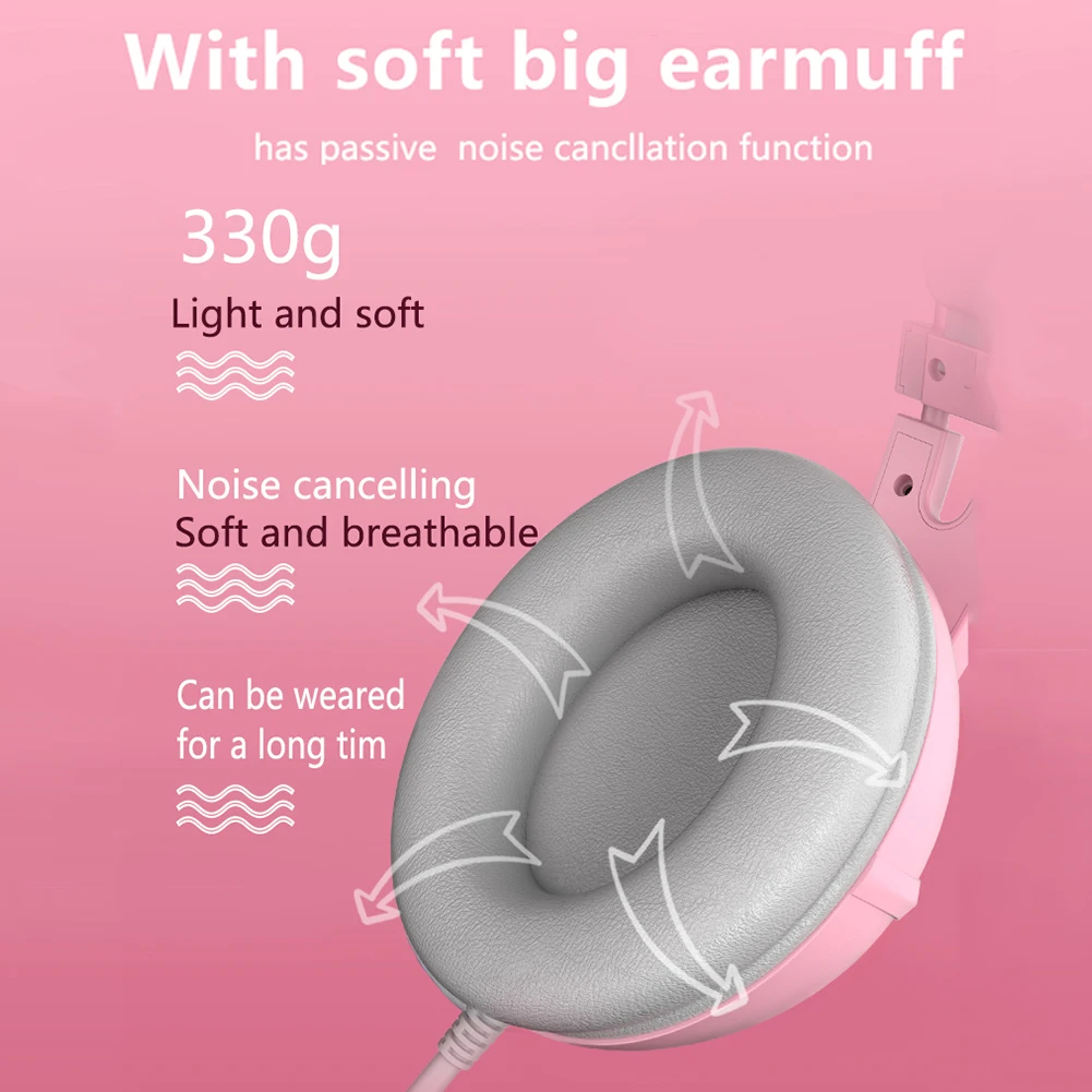 

USB Wired Ergonomic 7.1 Surround Sound With Microphone Gaming Headphone Lightweight For PC Laptop Noise Reduction Professional