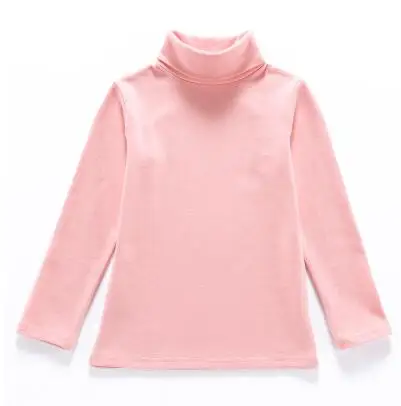pink Новинка года, детские топы, Детская футболка осенне-зимняя Базовая рубашка с высоким воротником хлопковые футболки для мальчиков, футболка для девочек - Цвет: pink