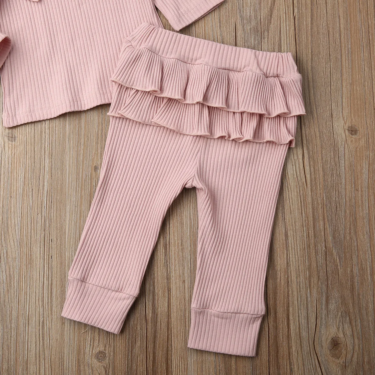 Одежда для маленьких девочек новорожденных однотонные трикотажные топы с