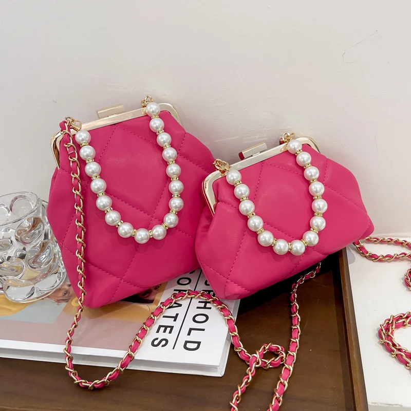 

Summer Beach Bag Totes Stylish Pearl Clip Bag 2021 Women's Party Clutch Wedding Crossbody Bag Evening Handbags Shoulder Bags