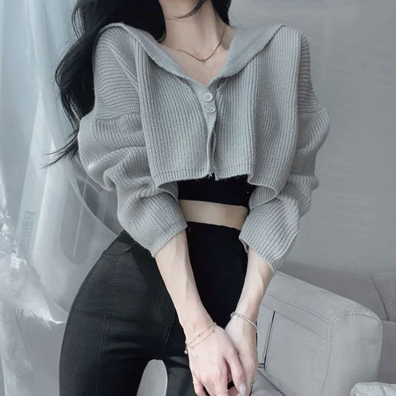 Women Spring Two Piece Set Long Sleeve Short Sweater Knit Crop Top and High Waist Mini Skirt Suits 2 Pieces Ensemble Femme |