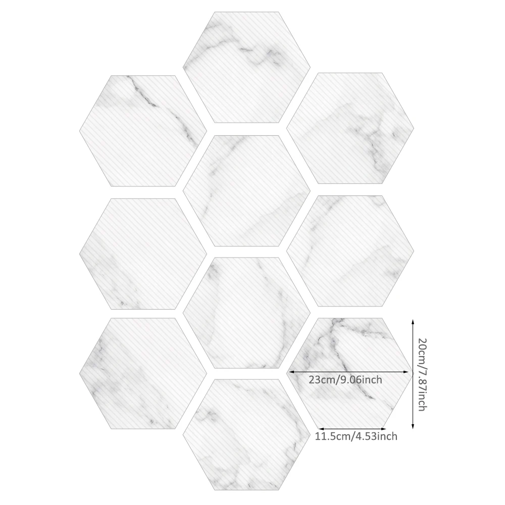 

Funlife Hexagon White Bathroom Sticker Removable Anti-Slip Waterproof Peel & Stick Decorative Self-Adhesive Home Floor Stickers