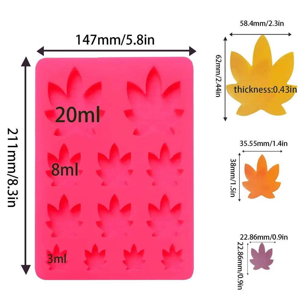 

Ice Cube Diy Maple Leaf Practical Mold Resin Handmade Food Safety Silicone Candy For Cake Gummy Durable Mold