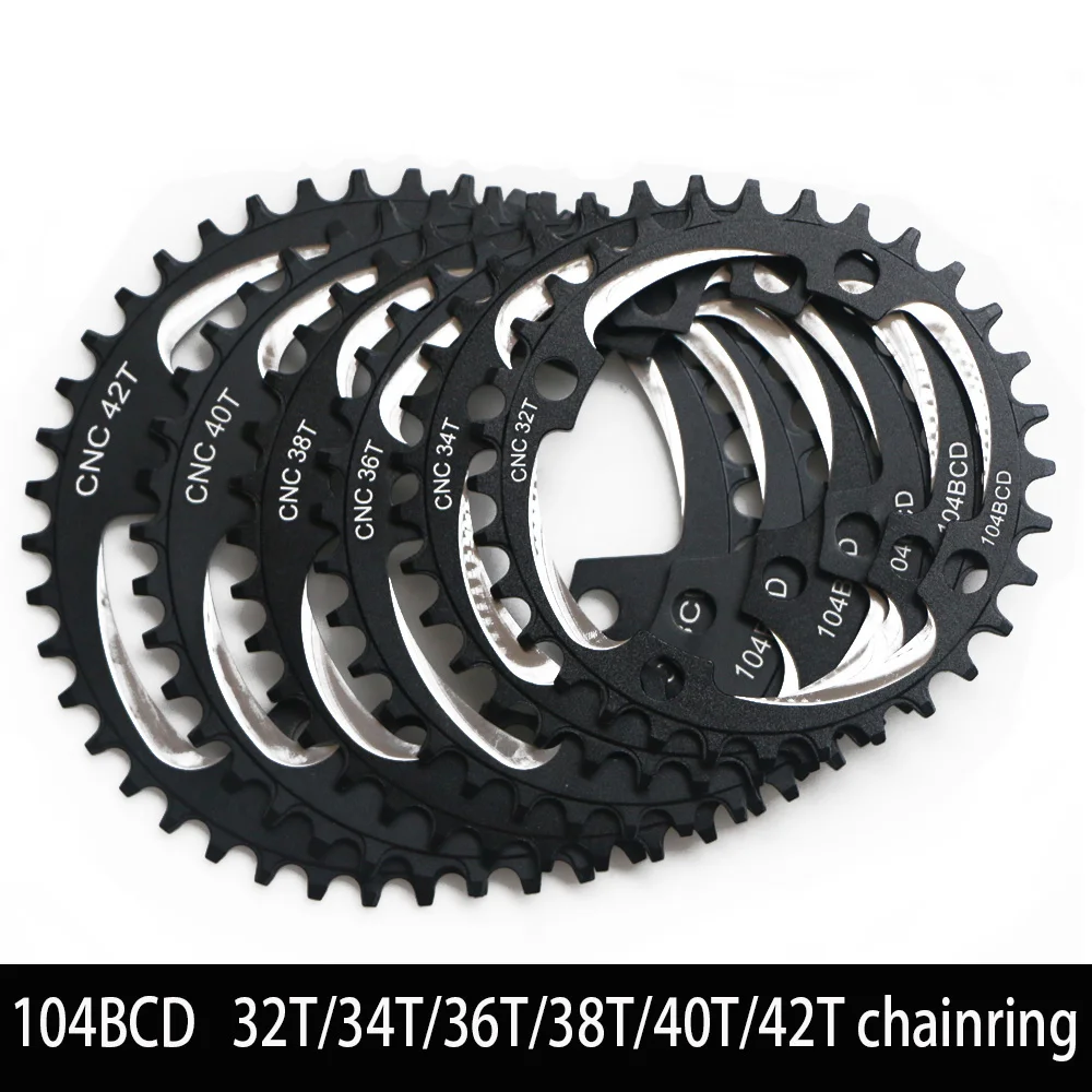 104BCD Bicycle Crank Chainring Round 30T 32T 34T 36T 38T 40T 42T Tooth Plate Narrow Wide Chainwheel 104 BCD MTB Bike Chain ring