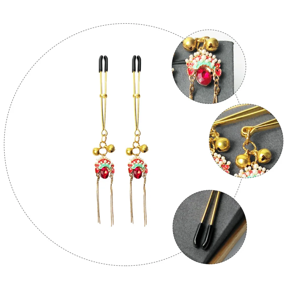 

2pcs Non-piercing Nipples Rings Nipples Chain Dangles Nipples Clamps