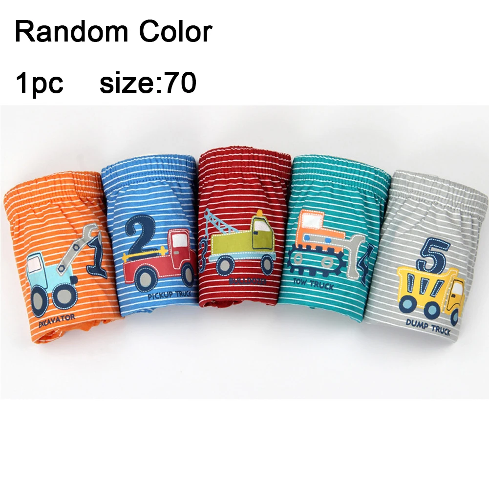 

For Boys Children Soft Cotton Material Cute Truck Numbers Printed Striated Comfortable Panties Briefs Cartoon Kid Underwear