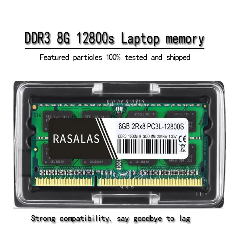 Ноутбук Rasalas 8 ГБ 2Rx8 DDR3 1600 МГц 1 5 В 35 в ОЗУ 204Pin память для ноутбука sodimm PC3