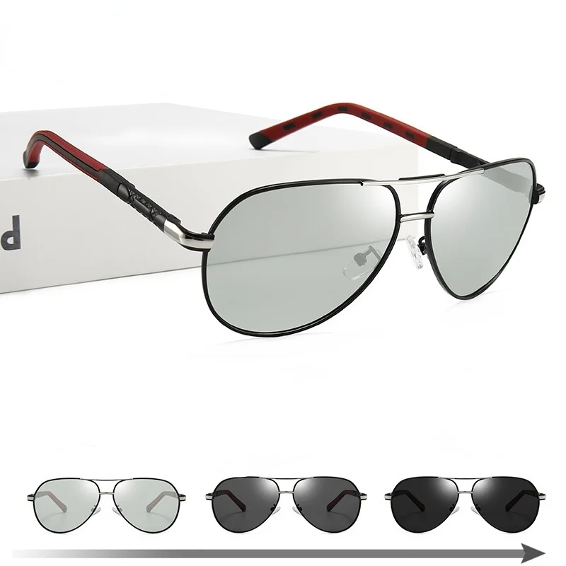 

New Style 2021 Men's Polarized Color-changing Fashion Avant-garde Glasses Hot Sale Classic Sunglasses Driving Sunglasses