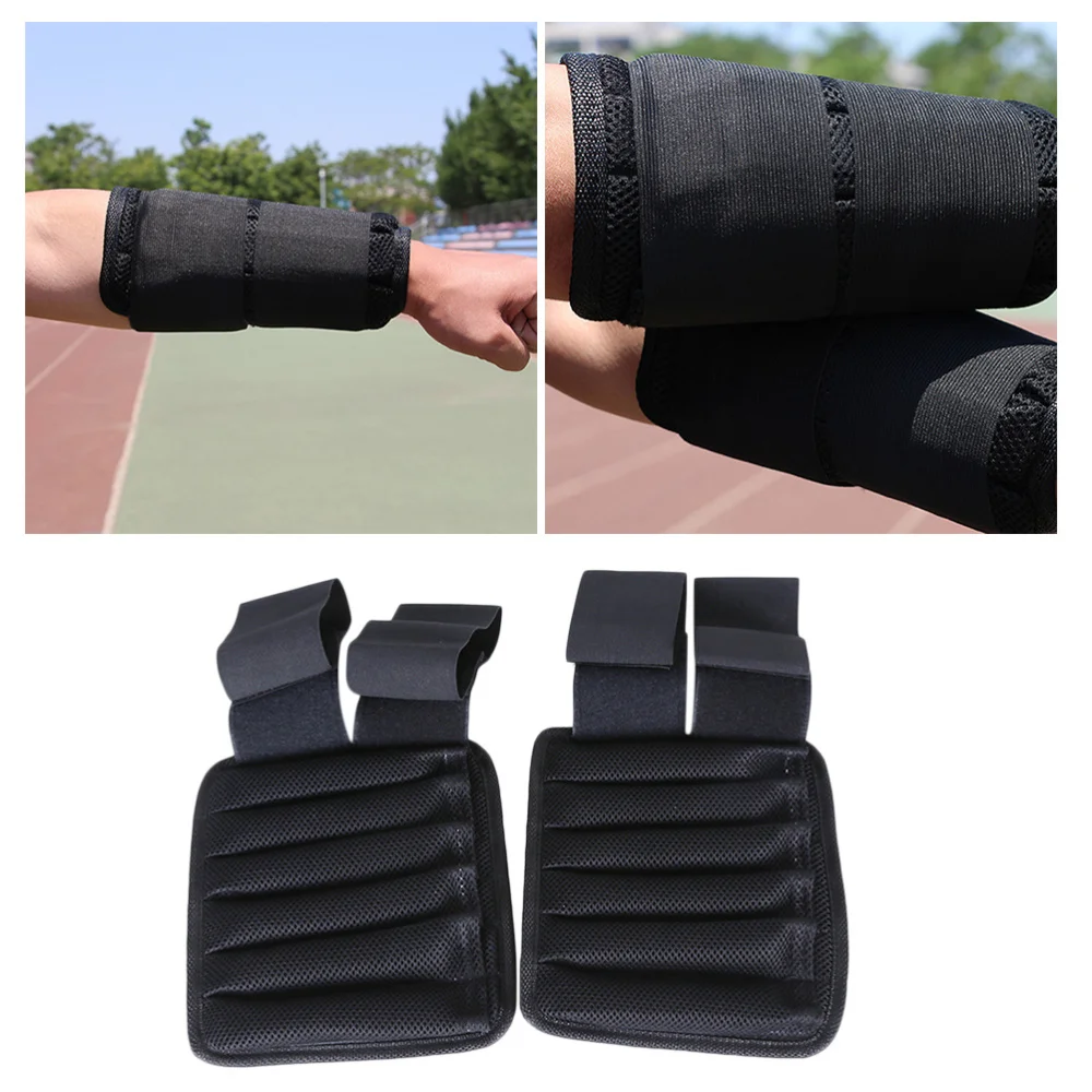 

A Pair of Weighted Wristband Adjustable Wrist Brace Strong Support Weighted Wrist Wrap for Jogging Gymnastics Aerobics (Black On