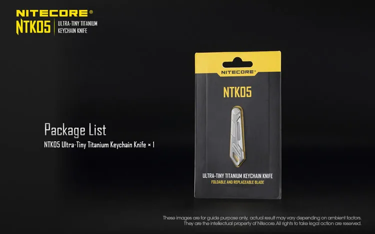 NITECORE NTK05 ультра-Крошечный титановый брелок нож мини-Самозащита многофункциональный выдвижной Открытый Охота Кемпинг Рыбалка