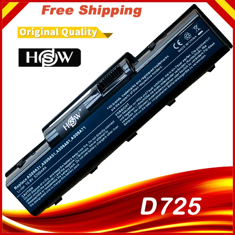 

6celLaptop Battery AS09A56 AS09A70 As09a41 FOR Acer EMachines E525 E625 E627 E630 E725 G430 G625 G627 G630 G630G G725 Free shipp