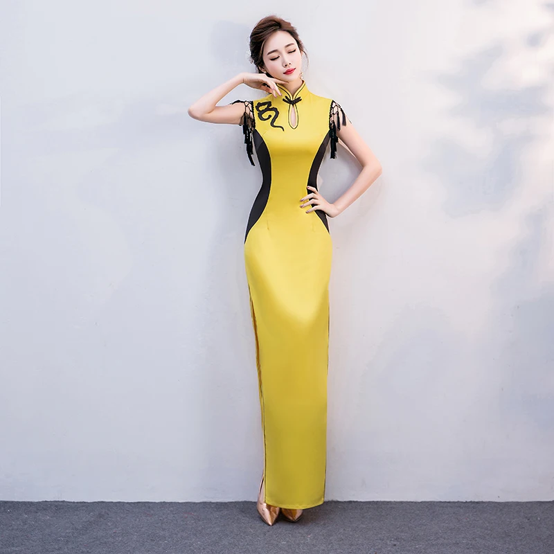 Женское вечернее платье в пол Элегантное Длинное китайском стиле Ципао ретро для