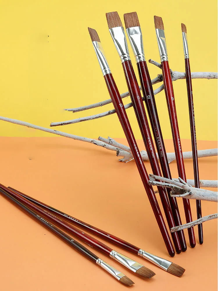 6 шт./компл. кисти для живописи маслом голова ласка волос кисть рисования акрилом