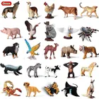 Экшн-фигурки диких животных Oenux, леопардовая модель, птицы, собака, корова, свинья, лошадь, волк, милые миниатюрные коллекционные игрушки для детей