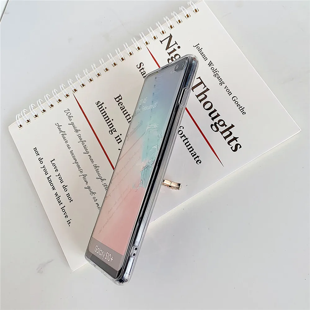 Чехол для телефона с мраморным покрытием Samsung Galaxy A50 S10 Plus S8 S9 A70 кольцом-держателем