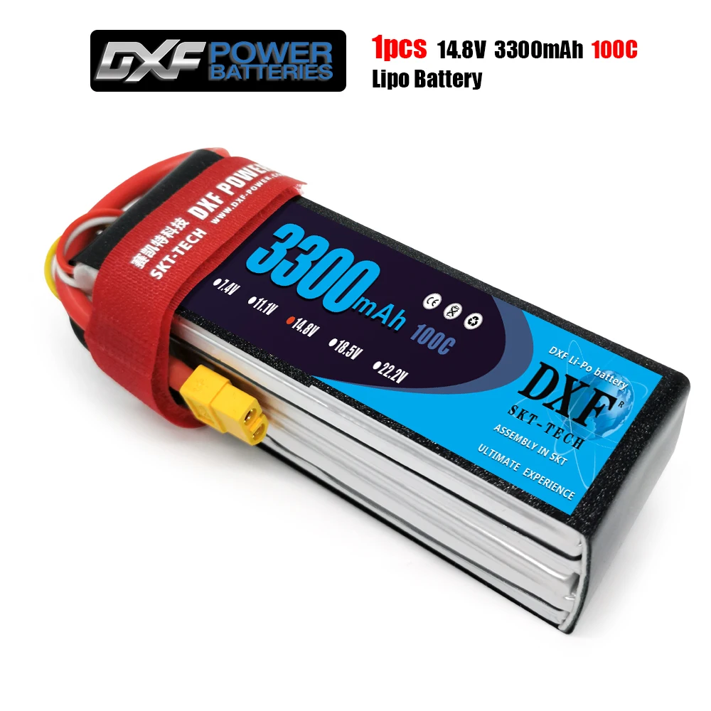 DXF 2 предмета хорошее качество RC Lipo Батарея 4S 14 8 V 3300 мА/ч 100C Max 200C для самолета Дрон
