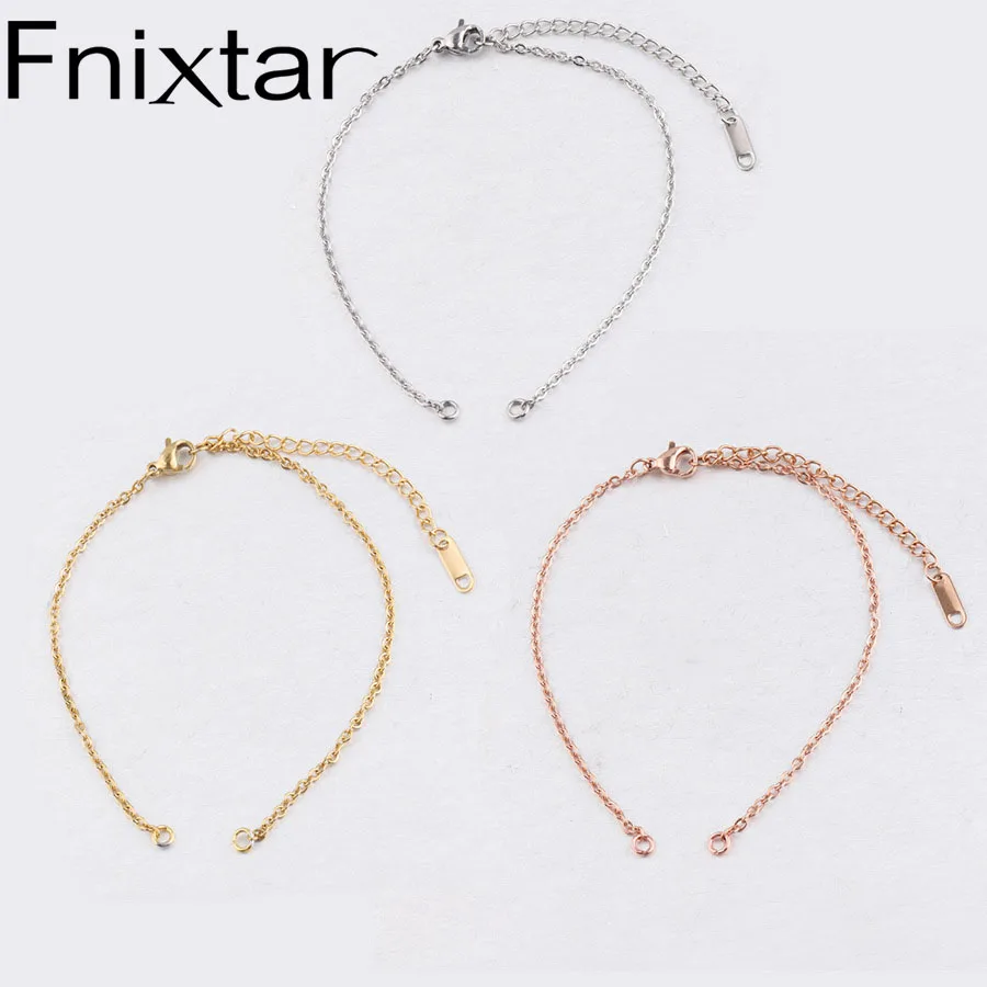 Fnixtar 20 шт./лот из нержавеющей стали DIY цепи браслеты Изготовление ювелирных