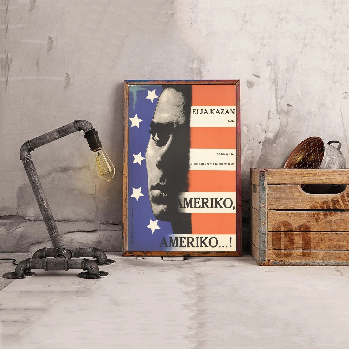 

America, America 1965 Czech Movie Poster Classic Vintage Retro Canvas Print Art Poster Wall Painting Home Decoration