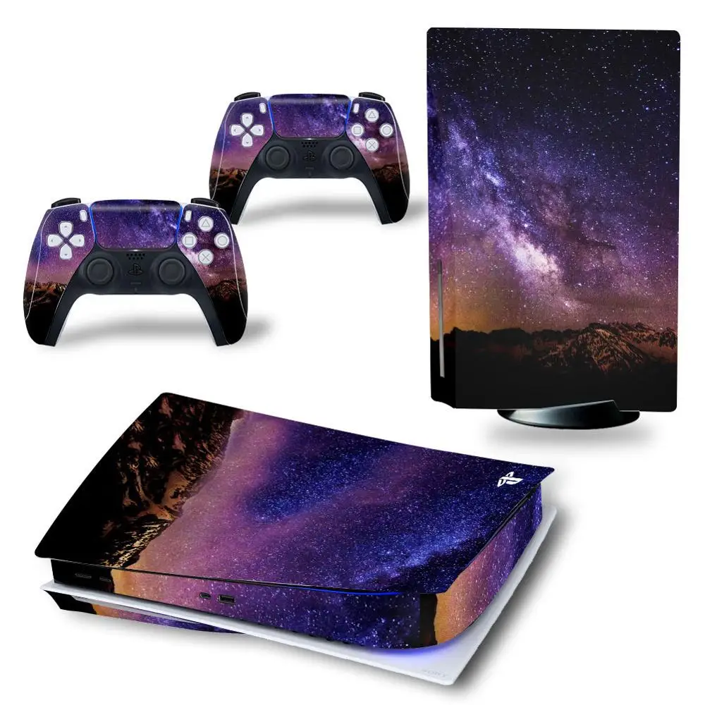Звездные небеса для PS5 диск виниловая наклейка консоль + 2 контроллера Sony Playstation 5