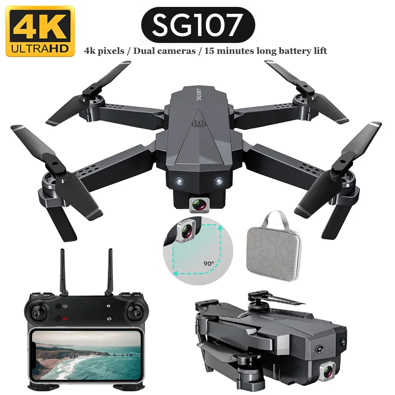 Мини Дрон SG107 4K FPV Wi Fi с одной камерой|Радиоуправляемые вертолеты| |
