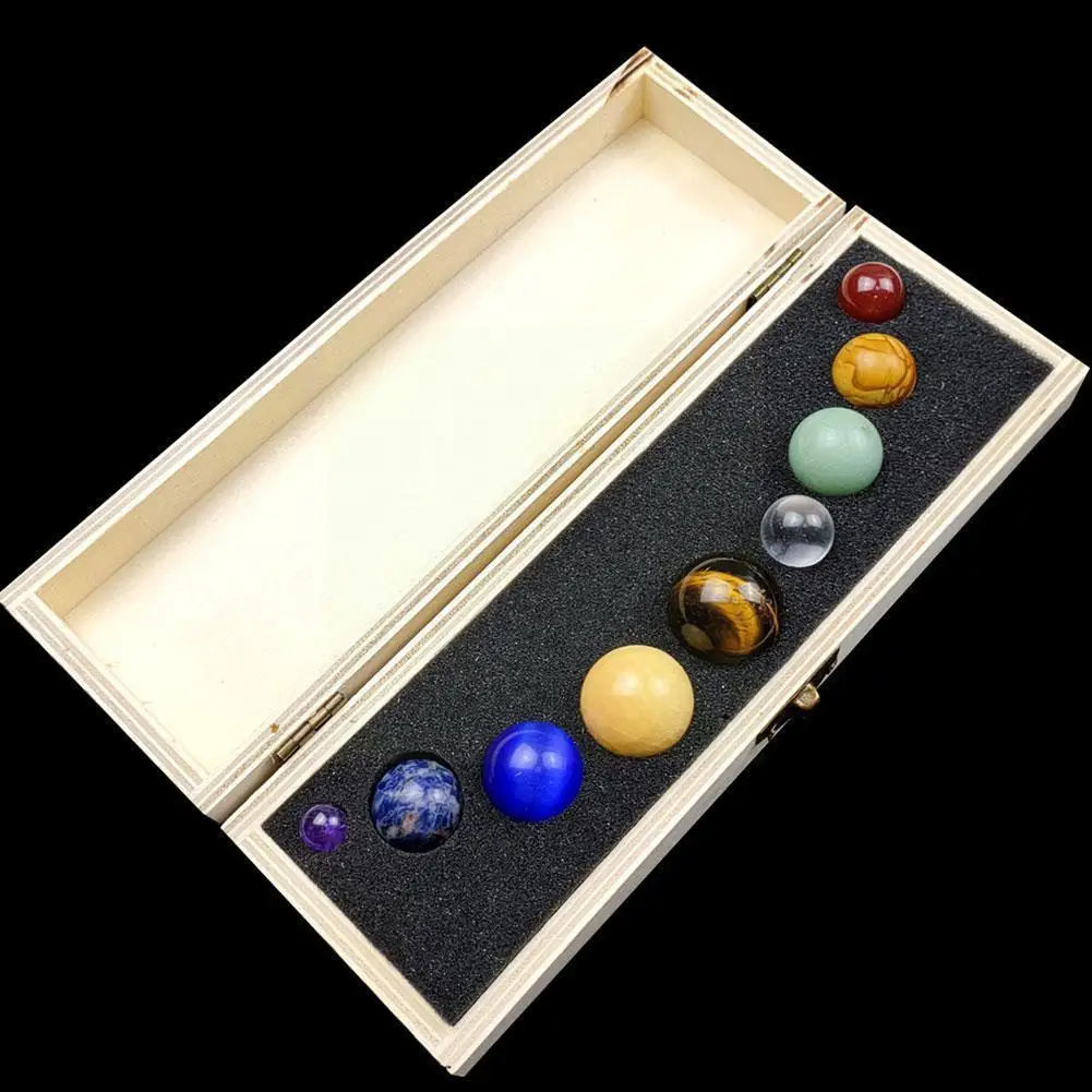 

1 шт. природные хрустальные сферы девять планет украшения для дома стол новая коробка образец драгоценной системы солнечная коллекция D E7s2