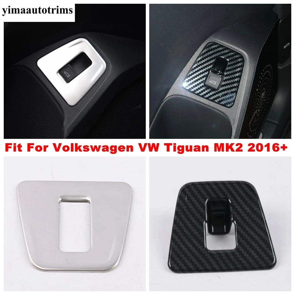 

Rear Tailgate Trunk Switch Button Frame Cover Kit Trim For Volkswagen VW Tiguan MK2 2016 - 2022 Carbon Fiber / Matte Accessories