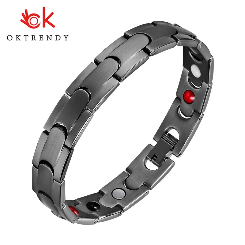 Магнитный браслет Oktrendy из нержавеющей стали для мужчин лечебный улучшения сна