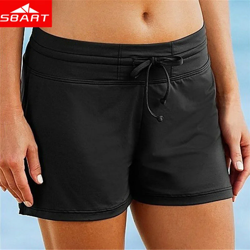 SBART женские пляжные шорты одежда для плавания женщин с заниженной талией черные